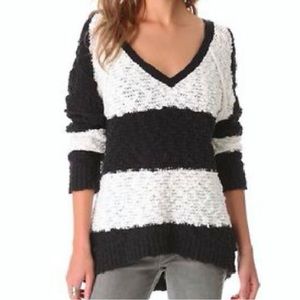Free people black and white sweater small